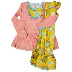 Serendipity Shrimp & Grits Kids Girls 2 Piece Set‎ Top Pants Boutique 7/8